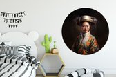 WallCircle - Cercle mural - Cercle mural - Femmes - Asiatique - Fleurs - Portrait - Aluminium - Dibond - ⌀ 120 cm - Intérieur et Extérieur XXL