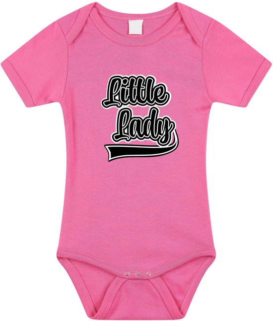 Bellatio Decorations rompertje - little lady - maat 56 t/m 92 - roze 68