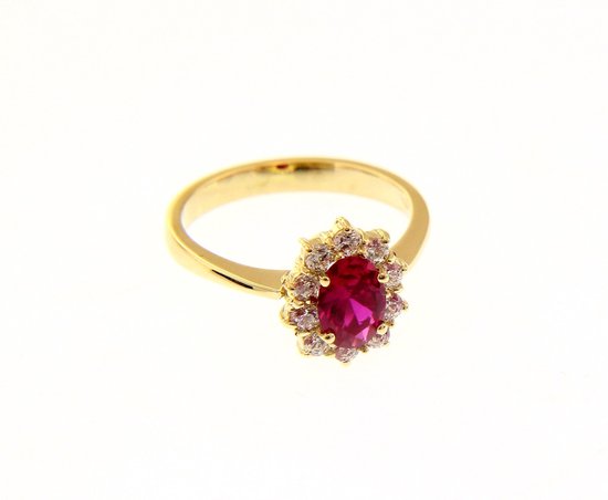 VALEDORO Premium Rouge | Ring | or jaune 18 carats | Zircone
