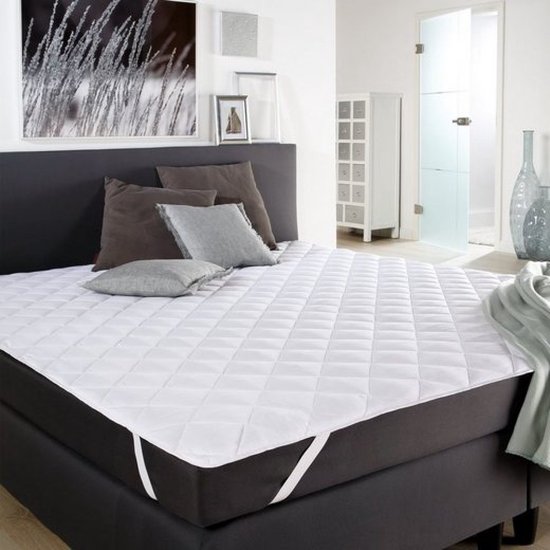 Couvre-matelas en coton matelassé et rembourré de polyester non-allergène