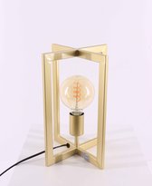 Tafellamp Cross - goud metaal - E27 grote fitting - 30cm hoog 21x21cm