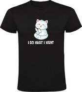 I do what i want Heren t-shirt | middelvinger | kat | zelf weten | doen wat je wil| schattig | huisdier | eigendunk| poes | poot |