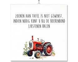 Tegel Met Opdruk | Boeren | Boer | Agrarier | Zoenen aan tafel is niet gewenst