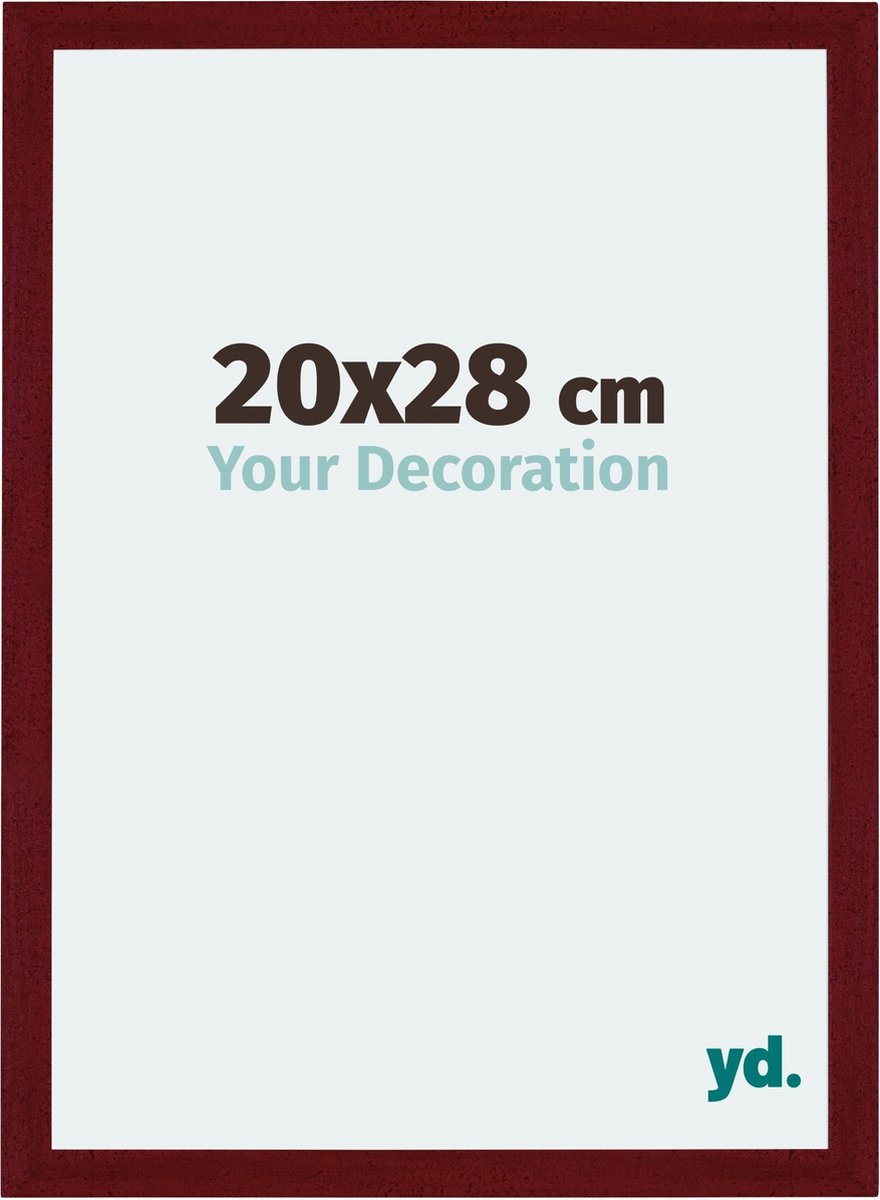 yd. Your Decoration - Fotolijst 20x28 cm - MDF - Wijnrood Geveegd - Mura