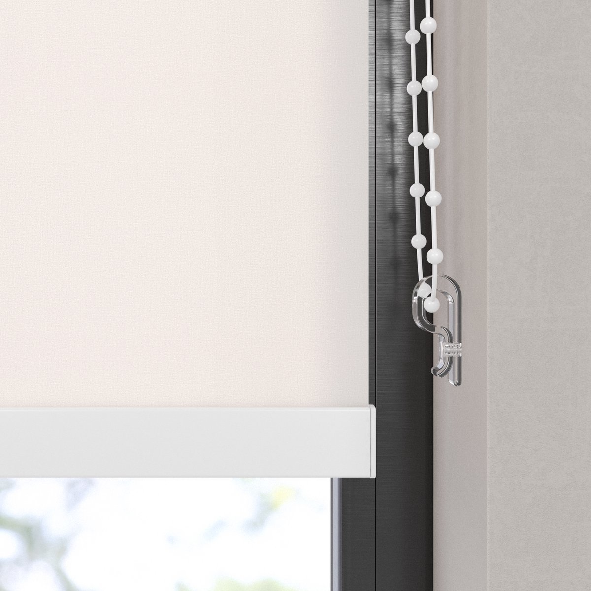 Dutchblinds Rolgordijn - lichtdoorlatend - Sneeuw Wit - 235x190cm - Raamdecoratie op maat