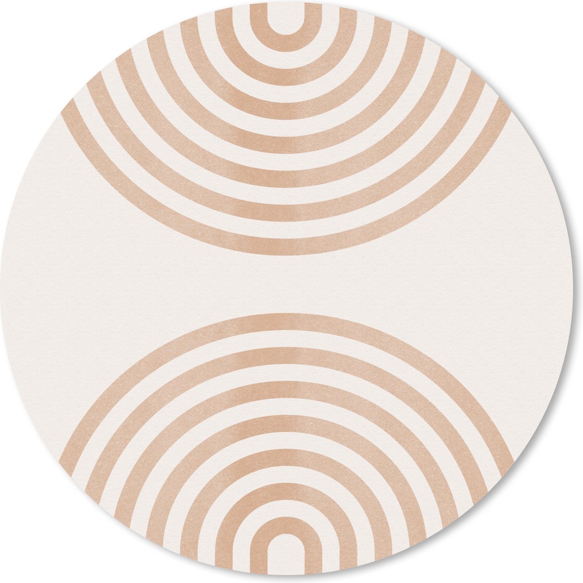 Muismat rond 40x40 cm - Mousepad Abstract - Kunst - Regenboog - Bruin - Wit - Ronde muismatten
