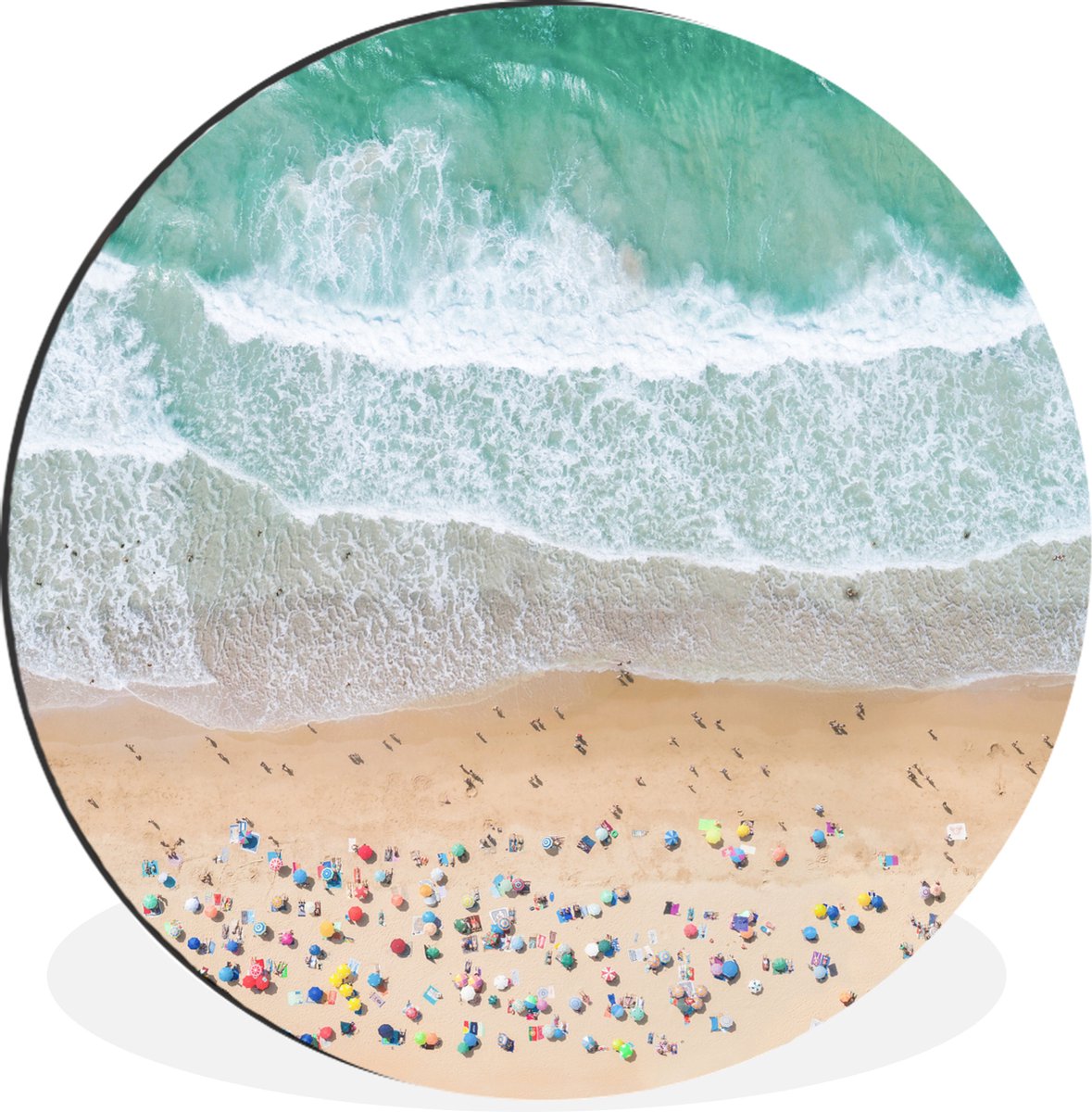 WallCircle - Wandcirkel - Muurcirkel - Zee - Strand - Parasols - Water - Zomer - Aluminium