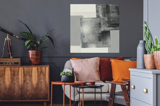 Muurstickers - Sticker Folie - Abstract - Grijs - Zwart - Kubus - 50x50 cm - Plakfolie - Muurstickers Kinderkamer - Zelfklevend Behang - Zelfklevend behangpapier - Stickerfolie