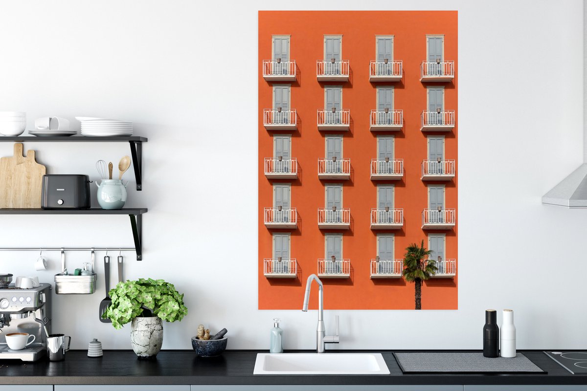 Deur - Balkon - Architectuur - Palmboom - Oranje