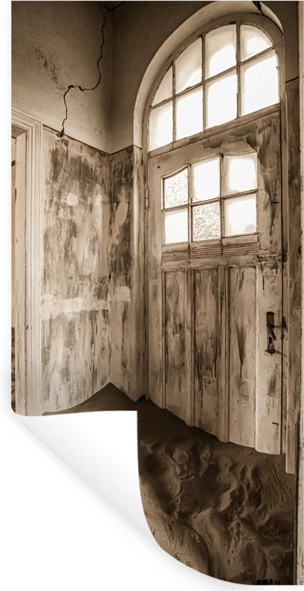 Stickers muraux - Sticker Foil - Maison - Sable - Porte - Architecture - 80x160 cm - Film Adhésif - Stickers muraux Chambre Enfant - Papier Peint Auto Adhésif