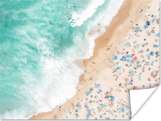 Poster Mer - Plage - Parasols - Eté - 160x120 cm XXL