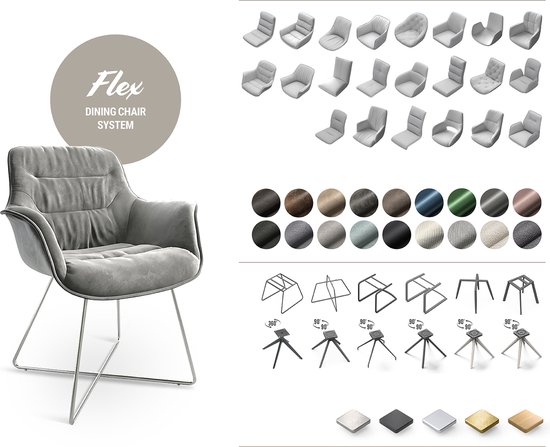 Draaistoel Gaio-Flex kruisframe hoekig zwart echt leer zwart 180° draaibaar - Afbeelding 7