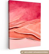 Canvas Schilderij Abstract - Roze - Pastel - Vormen - 90x120 cm - Wanddecoratie