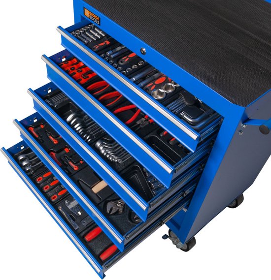 US PRO TOOLS Winkelwagen Met Afsluitbare Kogellagerlade - Trolley Werkstation Gereedschapskist Kast in Glanzend Zwart
