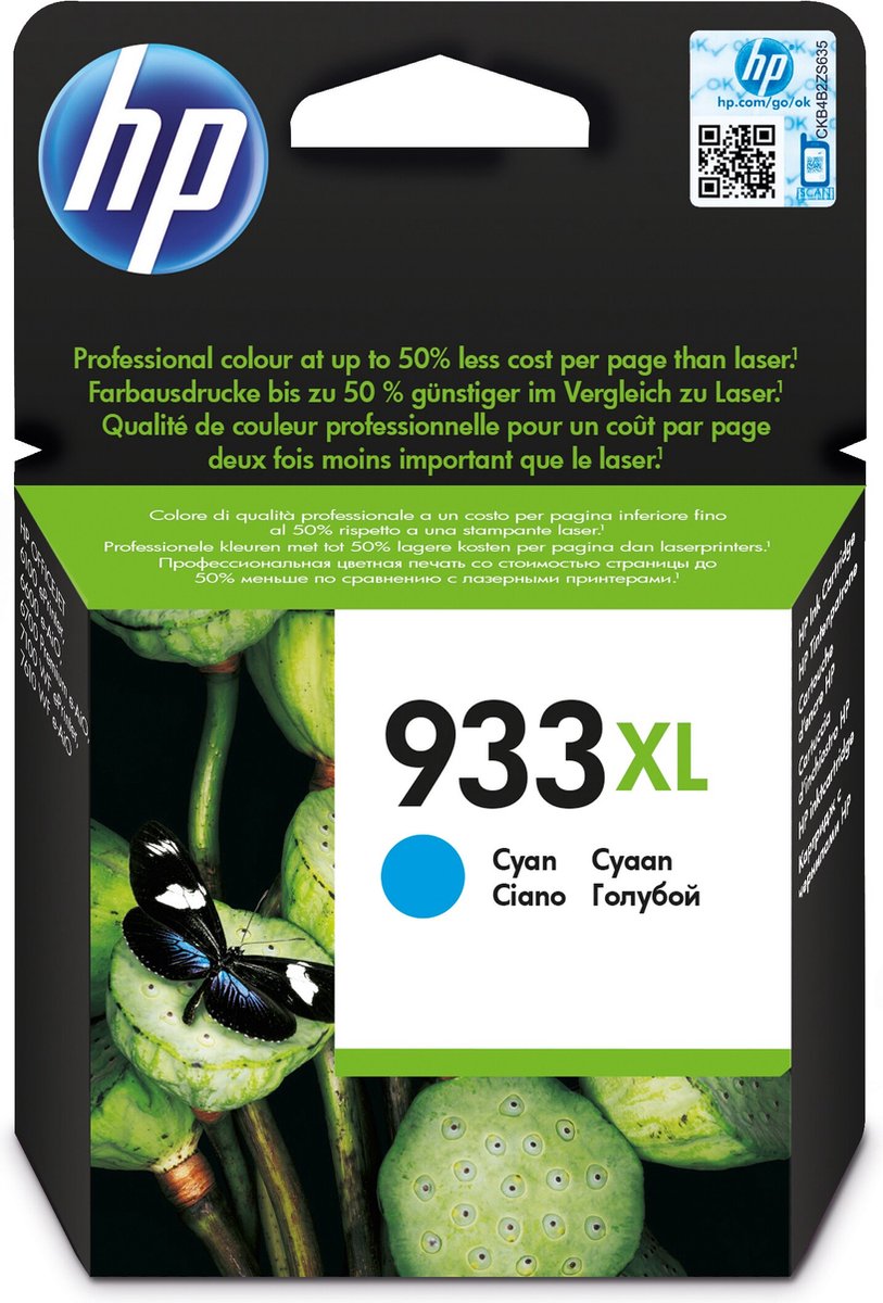 HP 933XL - Inktcartridge / Cyaan / Hoge Capaciteit