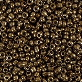 Rocailles, d 3 mm, afm 8/0 , gatgrootte 0,6-1,0 mm, brons, 25 gr/ 1 doos