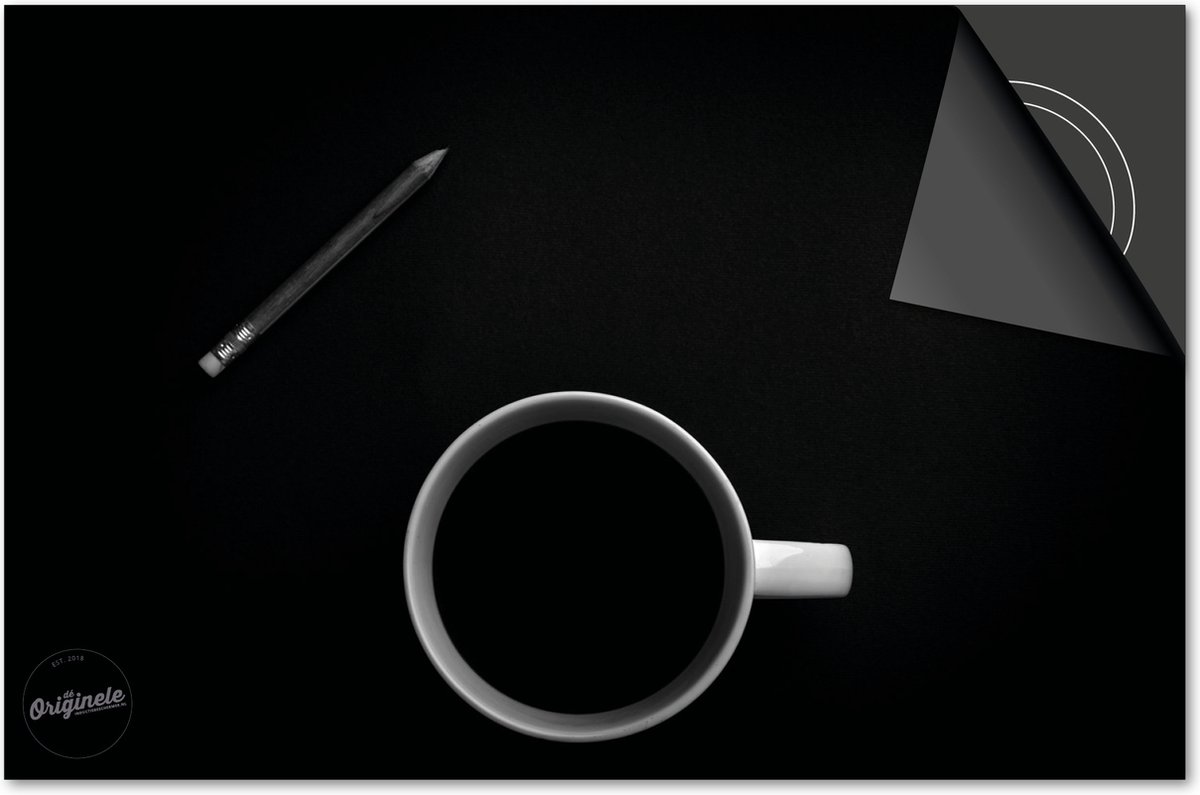 Inductie beschermer 71x52 - afdekplaat inductie mat - Dietrix Kookplaat beschermer - DELUXE - Zwart - Koffie en bon flatlat