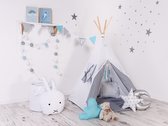 Tipi Tent voor kinderen - Speeltent - White Angel - Wit Grijs - 160 x 110 x 110 cm - met vloerkleed en 2 kussens - Wigwam