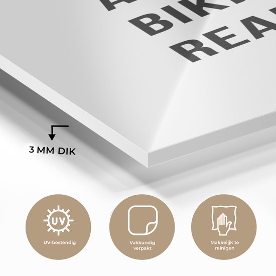 MuchoWow® Glasschilderij 20x30 cm - Schilderij acrylglas - Wit - Quote - I am bikini ready - Foto op glas - Schilderijen