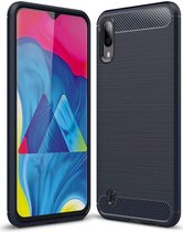 Samsung Galaxy A10 Geborsteld TPU Hoesje Blauw