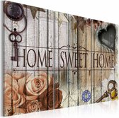 Schilderij - Home sweet home, 3 luik, Multikleur, 3 maten, Premium print