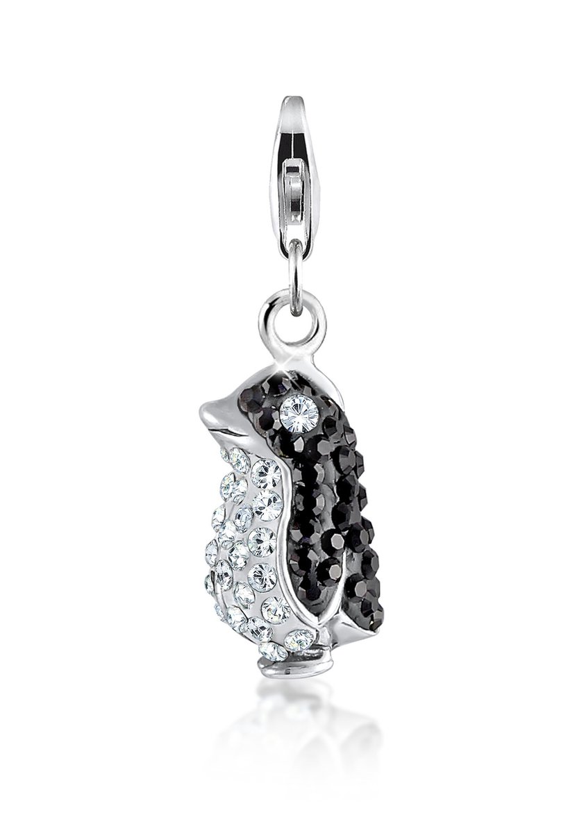 Nenalina - Bedel - Dames pinguïn hanger met kristallen in 925 sterling zilver - Dames