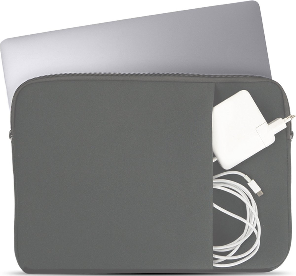 Coverzs Laptophoes 14 inch & 15 6 inch (grijs) - Laptoptas dames / heren geschikt voor o.a. 15 6 inch laptop en 14 Inch laptop - Macbook hoes met ritssluiting - waterafstotende hoes - Coverzs