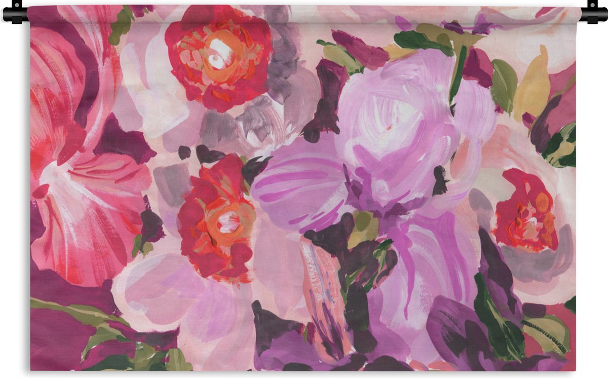 Wandkleed - Wanddoek - Roze - Orchidee - Bloemen - Kleuren - Botanisch - 150x100 cm - Wandtapijt