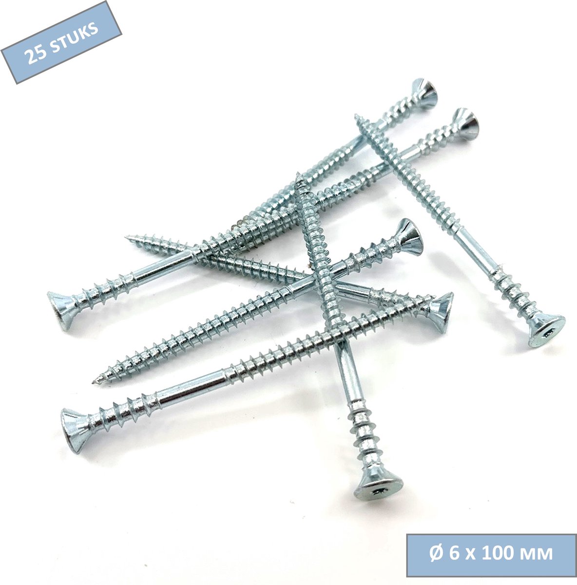 UFAST afstandschroef - Ø 6 x 100mm - Platkop - Torx - Verzinkt - 25 stuks