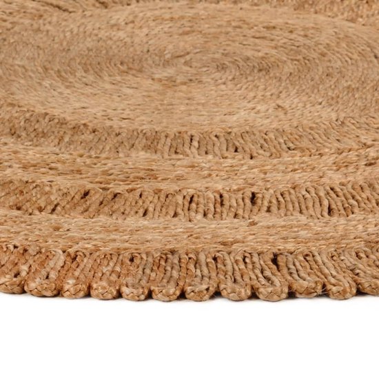 Tapijt van jute, rond, , met de hand gevlochten