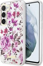 Guess Flower Back Case - Geschikt voor Samsung Galaxy S23 (S911) - Wit