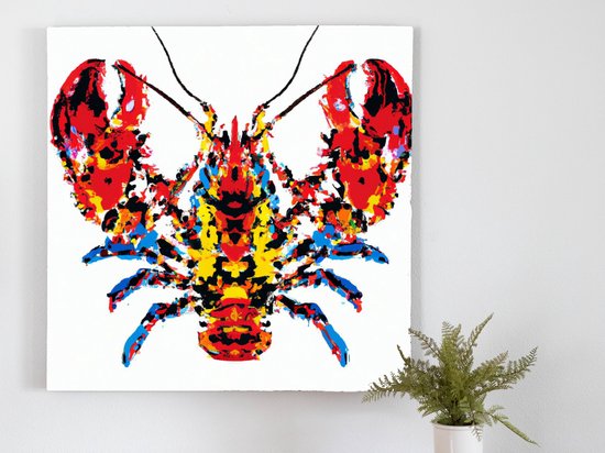 Leona the Lobster kunst - 80x80 centimeter op Canvas | Foto op Canvas - wanddecoratie