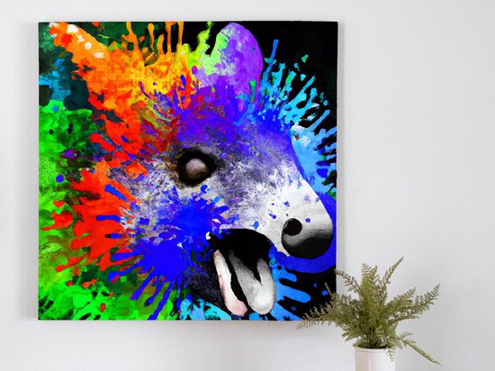 Bursting Bandicoot kunst - 80x80 centimeter op Canvas | Foto op Canvas - wanddecoratie