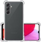 Hoes Geschikt voor Samsung A14 Hoesje Siliconen Cover Shock Proof Back Case Shockproof Hoes - Transparant