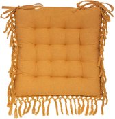 Eazy Living Coussin de chaise Jeanne Jaune 40 x 40 cm - 4 Pièces