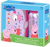 Lunch box Peppa Pig pour enfants - 2 pièces - rose - aluminium/plastique