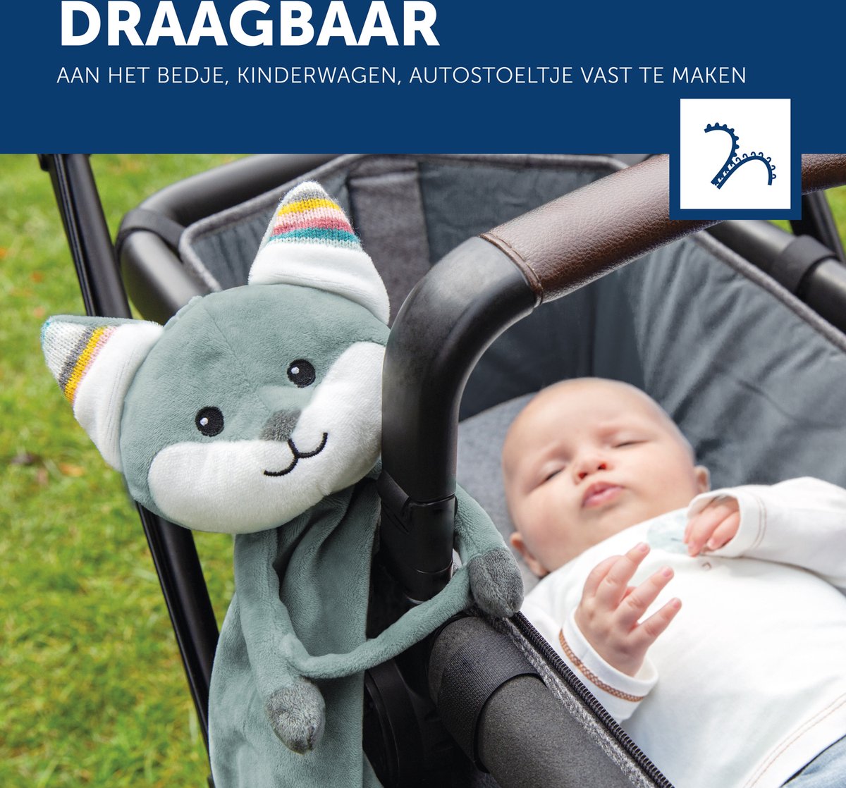Zazu Felix de Vos - Heartbeat & White Noise Knuffeldoekje - Blauw - 35 cm — afbeelding 4