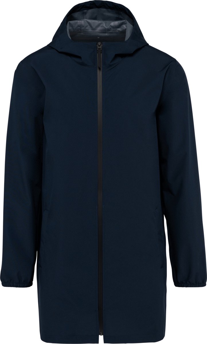Gerecyclede waterdichte unisex jas met rits Marineblauw