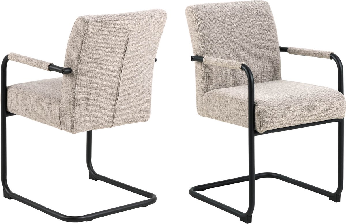 Giga Living Eetkamerstoel Boris Met Armleuning Beige - Giga Living - Set van 2