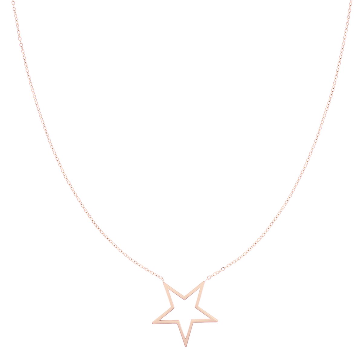 OOZOO Jewellery - rosé goudkleurige ketting met grote ster - SN-2023