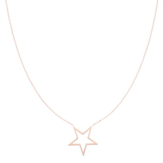 OOZOO Jewellery - rosé goudkleurige ketting met grote ster - SN-2023