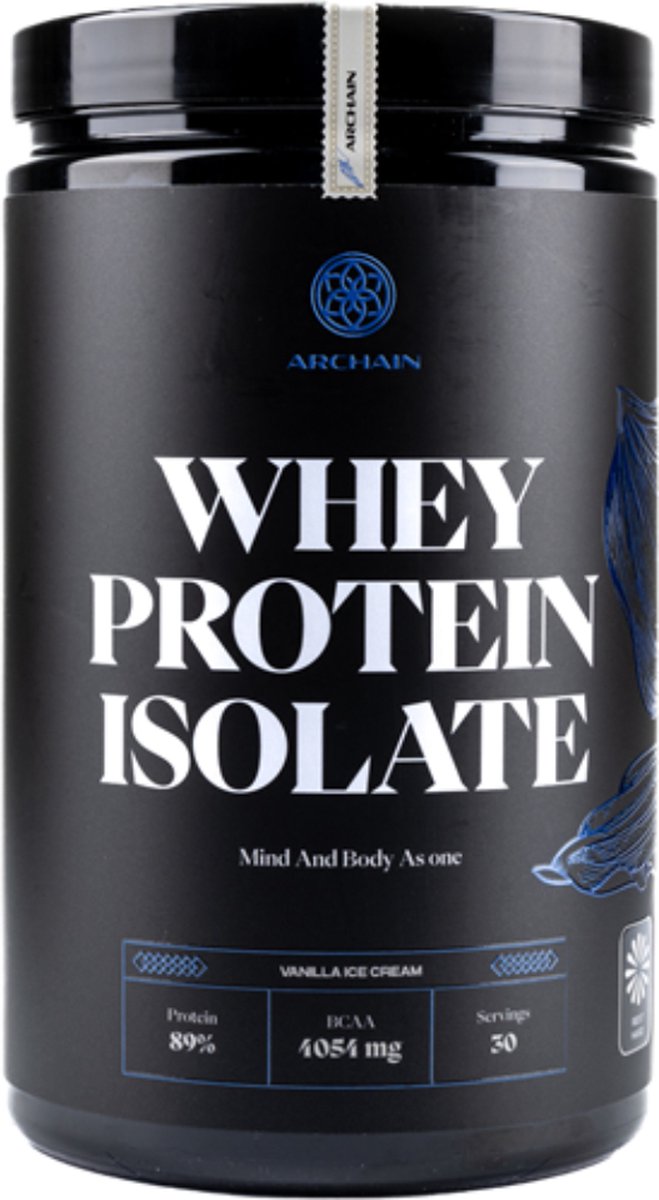 Archain Whey Protein Isolate - ARCHAIN 1 jaar = 1+1 GRATIS - Vanilla Ice Cream - 750 g - 30 Doseringen