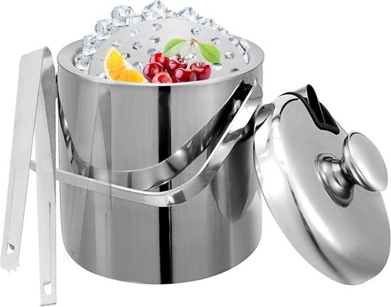 Ijsemmer met deksel en schep - geïsoleerd - 3.2L - roestvrij staal Ijsemmer met deksel en schep - geïsoleerd - 3.2L - roestvrij staal