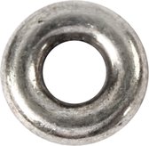 Spacer kraal. antiek zilver. d 9 mm. gatgrootte 4 mm. 15 stuk/ 1 doos
