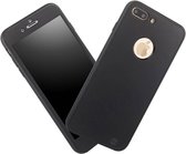 IPhone 8 Plus Full Body Cover Case Zwart 360 graden Zwart / Inclusief handige uitschuifbare Hoesjesweb Stylus Pen