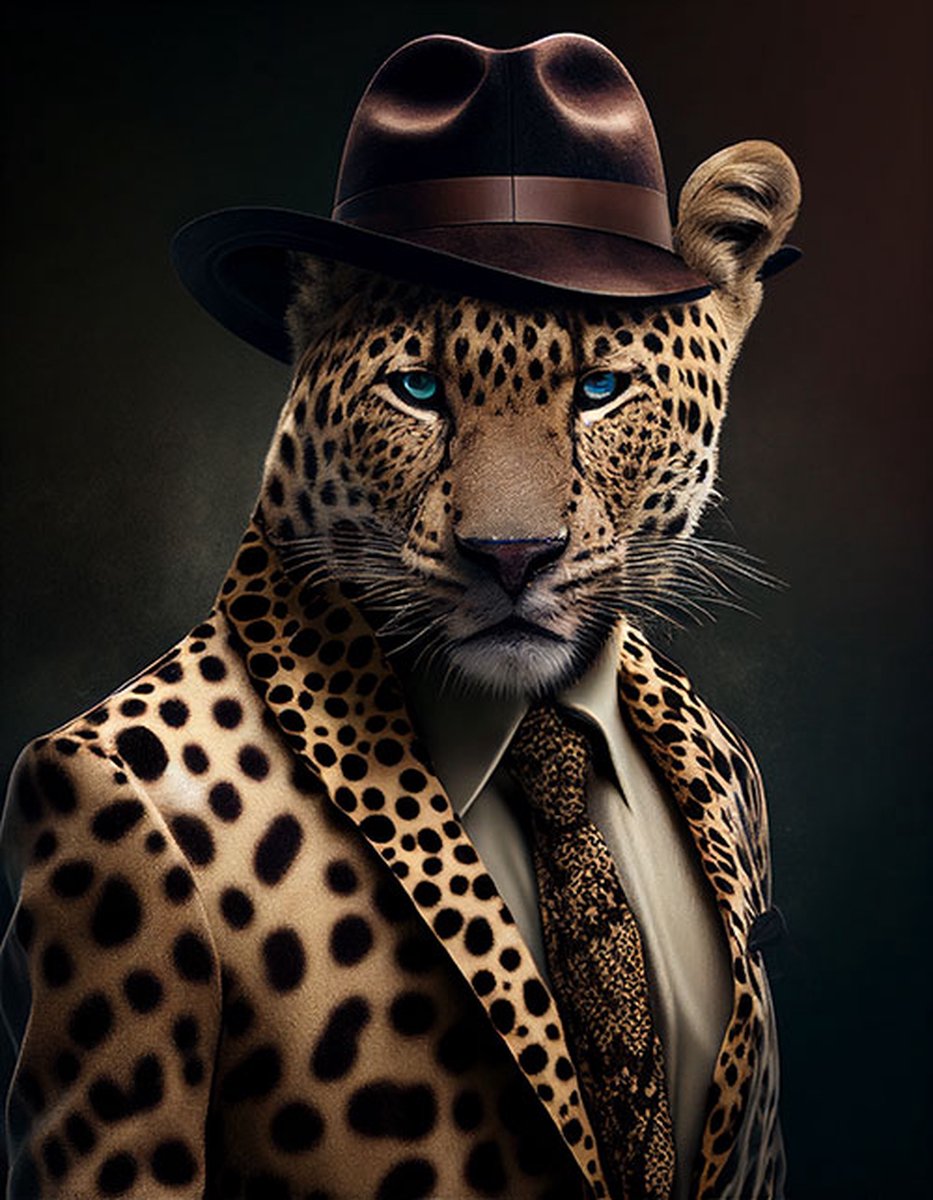 AI - Woondecoratie - Poster - Dieren - Tijger - Pak - 25 - 70 x 100 cm