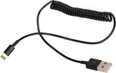 USB-synchronisatiegegevens / Opgerolde kabel opladen, voor iPhone 6 & 6 Plus, iPhone 5 & 5S & 5C, iPad Air, iPod Touch, iPad mini (zwart)