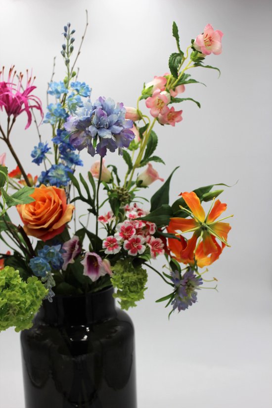 Bouquet de soie - Rose Blanc - 70 cm de haut - 8 tiges - Fleurs artificielles