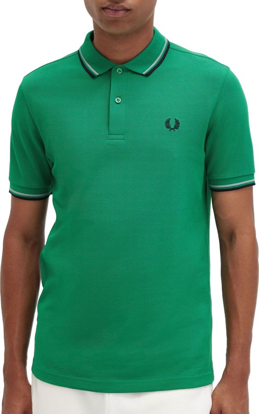 Fred Perry - Polo M3600 Groen - Slim-fit - Heren Poloshirt Maat L