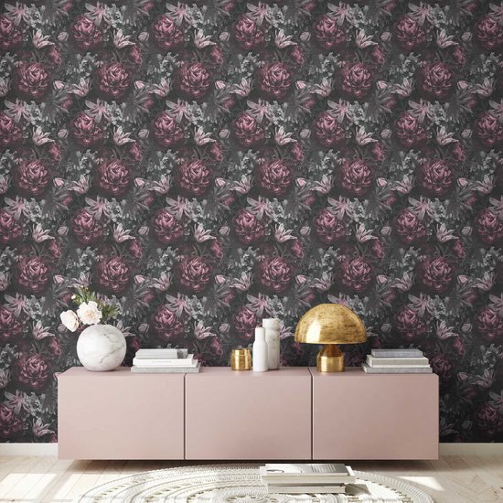 DIVERS PAPIER PEINT FLORAL | Botanique - gris rose noir blanc - AS Création PintWalls II